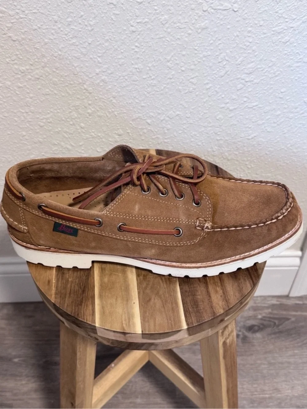 NWT G.H. Bass Ranger Camp Moc Sued Shoes Brown Men's Size 12 In Box